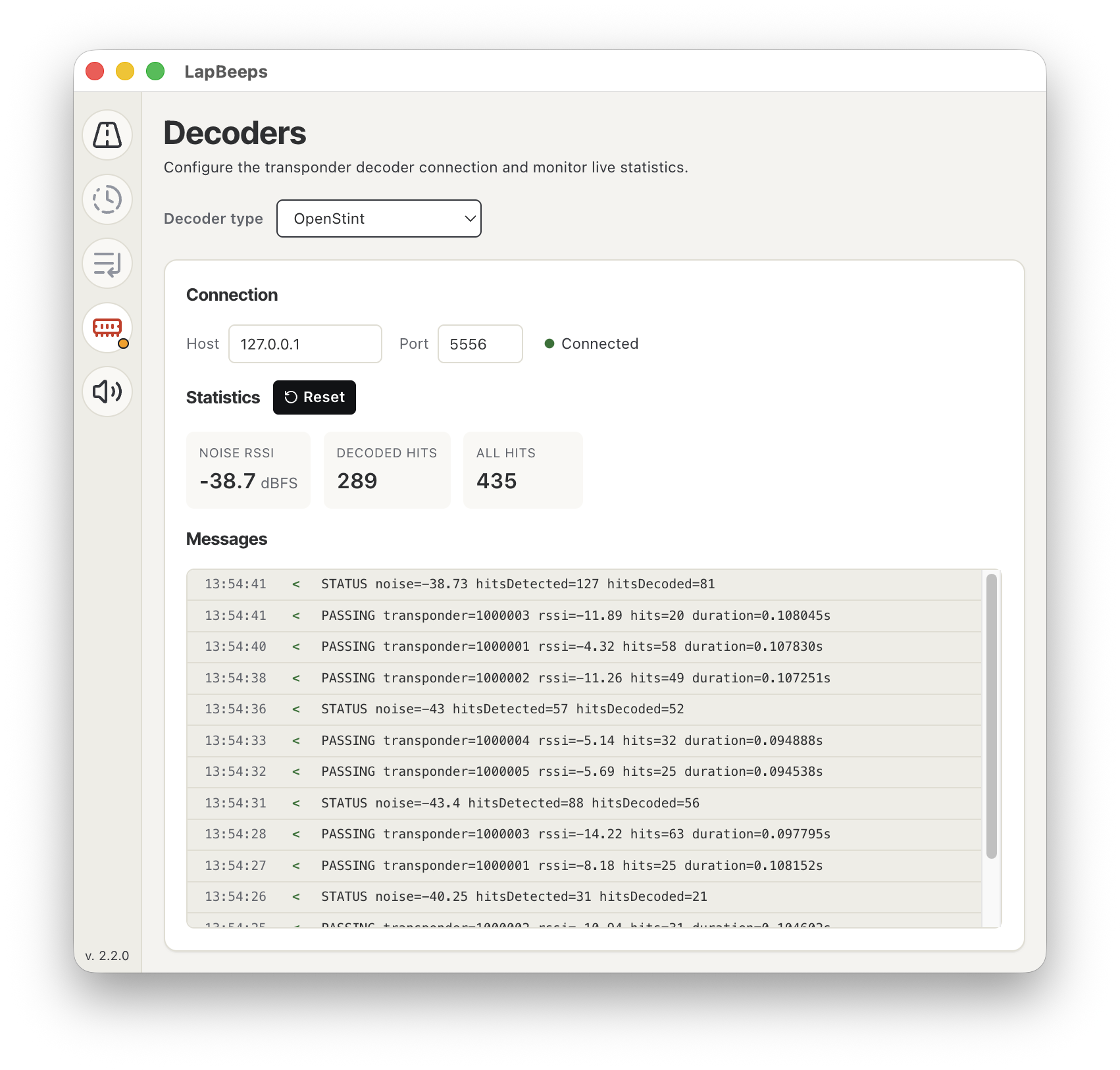 LapBeeps Decoder Setup